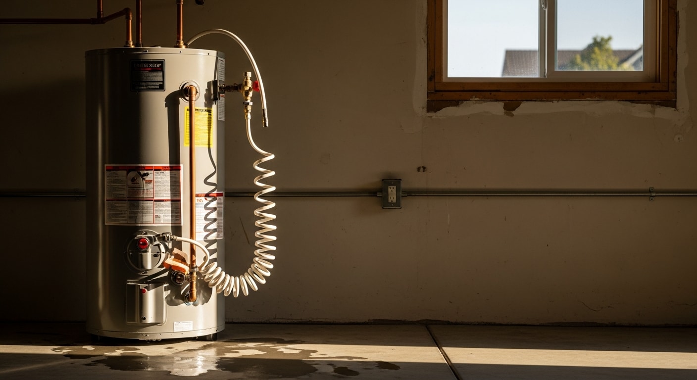 Water heater installation in residential home