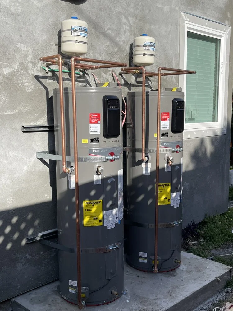Water heater installation in residential home