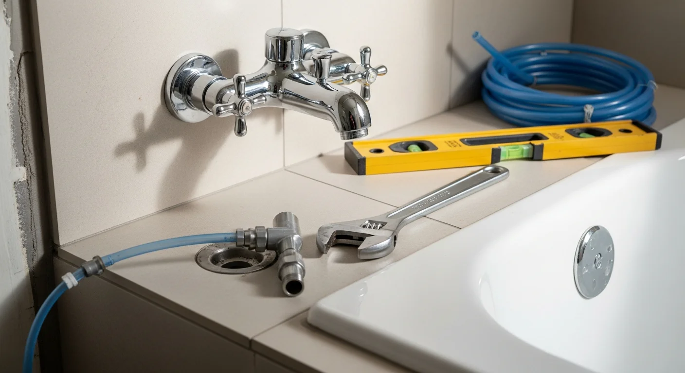A newly installed walk-in shower with a tiled surround and recessed drain in a remodeled bathroom of a South Bay area home. The finished installation reflects the type of shower and tub work Gomez Sewer and Drain completes across San Jose, Campbell, and surrounding Santa Clara County communities.